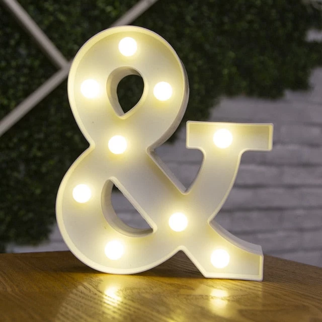 Decorative Letters Alphabet Letter LED Lights Luminous Number Lamp Decoration Battery Night Light Party Baby Bedroom Decoration - Image 13