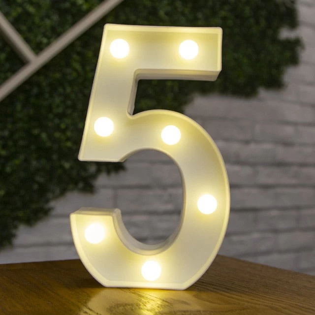 Decorative Letters Alphabet Letter LED Lights Luminous Number Lamp Decoration Battery Night Light Party Baby Bedroom Decoration - Image 5