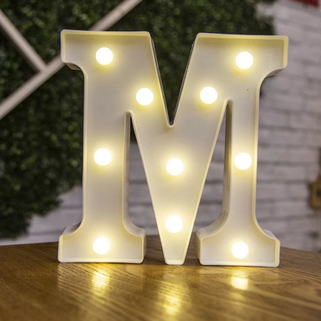 Decorative Letters Alphabet Letter LED Lights Luminous Number Lamp Decoration Battery Night Light Party Baby Bedroom Decoration - Image 11