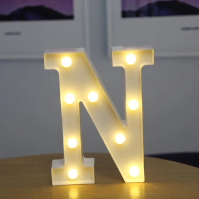 Decorative Letters Alphabet Letter LED Lights Luminous Number Lamp Decoration Battery Night Light Party Baby Bedroom Decoration - Image 19