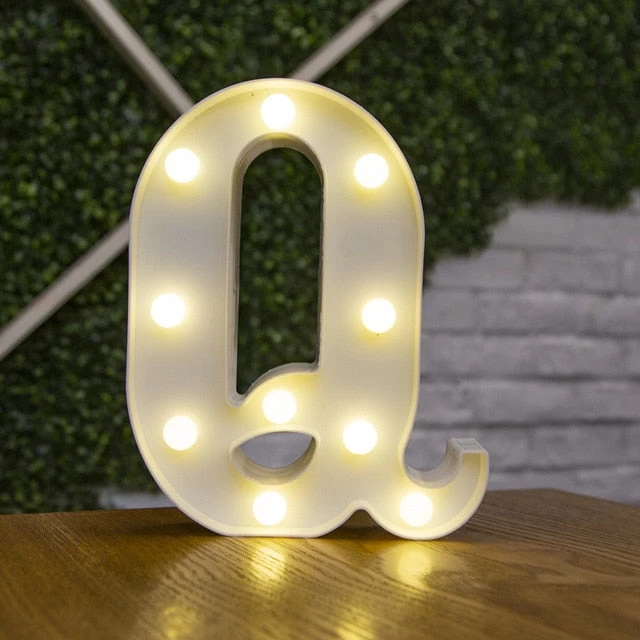 Decorative Letters Alphabet Letter LED Lights Luminous Number Lamp Decoration Battery Night Light Party Baby Bedroom Decoration - Image 7