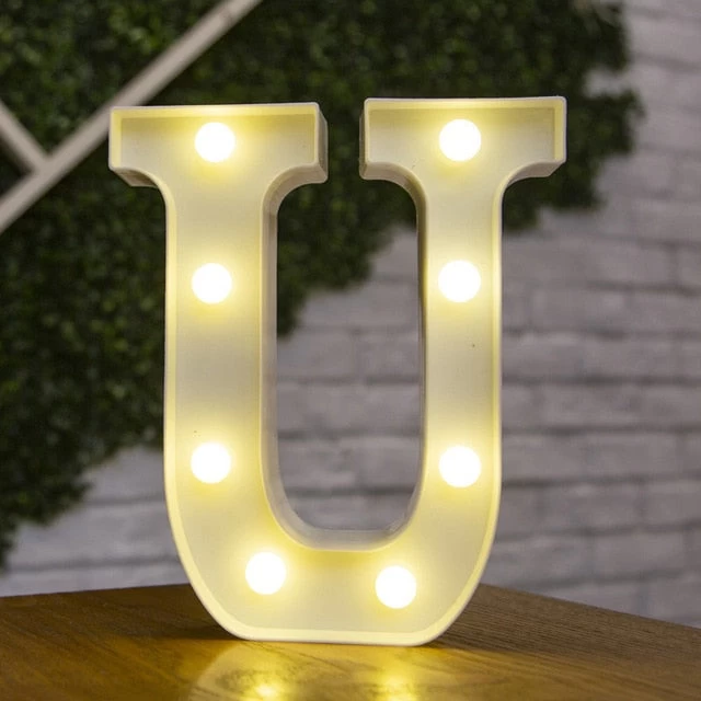 Decorative Letters Alphabet Letter LED Lights Luminous Number Lamp Decoration Battery Night Light Party Baby Bedroom Decoration - Image 6