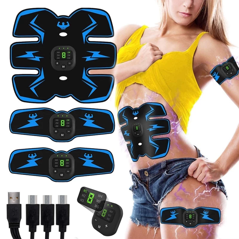 Abdominal Muscle Stimulator Trainer EMS Abs Wireless Leg Arm Belly Exercise Electric Simulators Massage Press Workout Home Gym