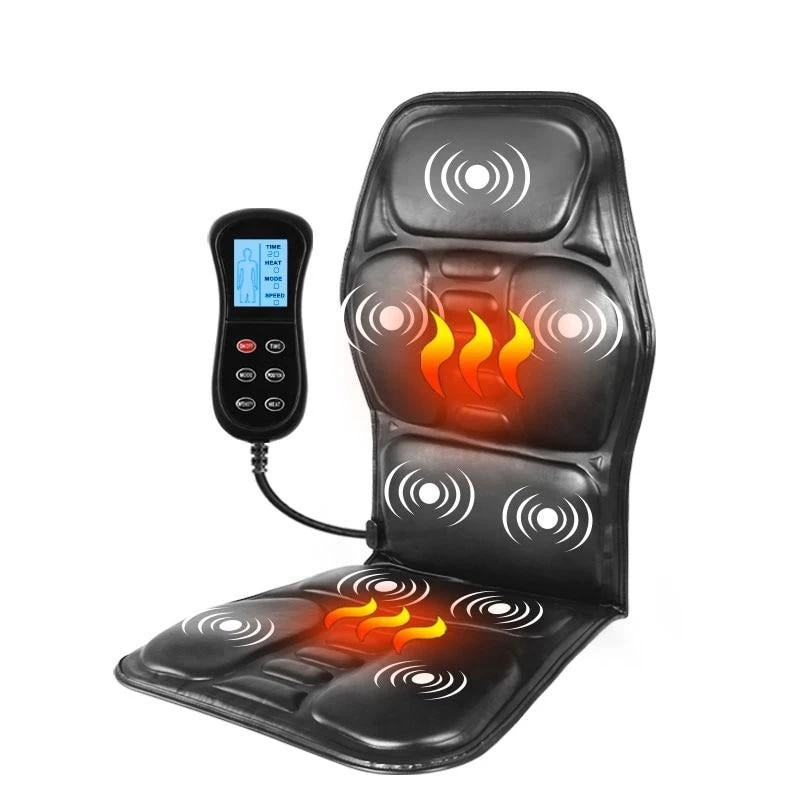 Electric Portable Heating Vibrating Back Massager Chair In Cushion Car Home Office Lumbar Neck Mattress Pain Relief
