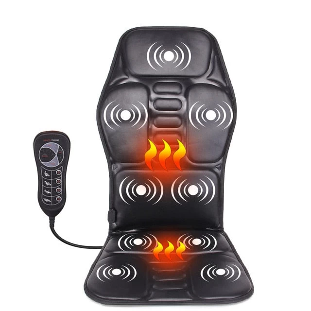 Electric Portable Heating Vibrating Back Massager Chair In Cushion Car Home Office Lumbar Neck Mattress Pain Relief - Image 6