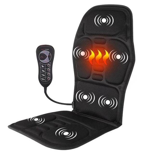 Electric Portable Heating Vibrating Back Massager Chair In Cushion Car Home Office Lumbar Neck Mattress Pain Relief - Image 3