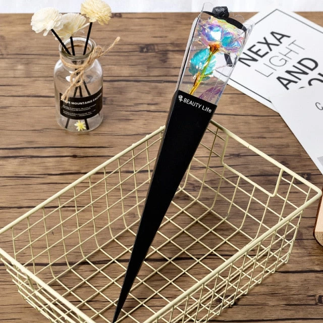 Valentine's Day Creative Gift 24K Foil Plated Rose Gold Rose Lasts Forever Love Wedding Decor Lover Lighting Roses Creative Gift - Image 7