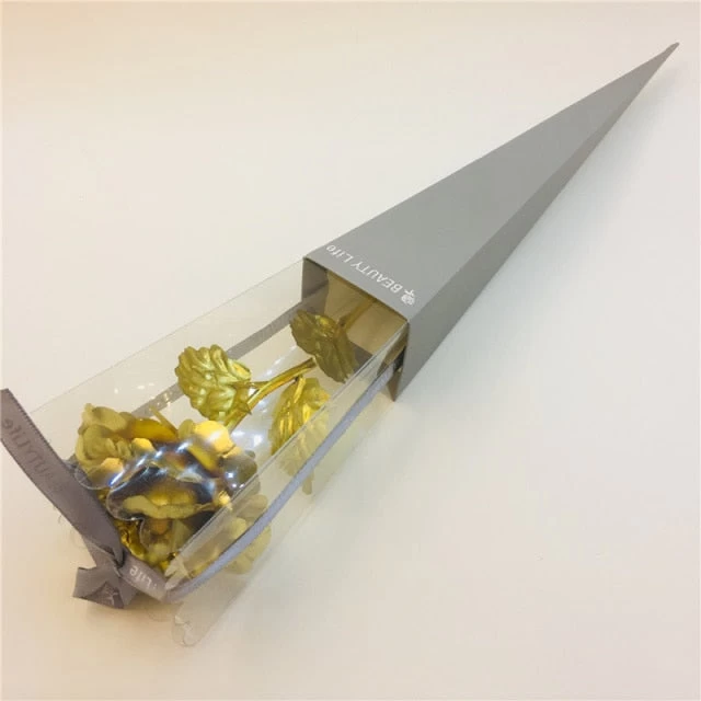 Valentine's Day Creative Gift 24K Foil Plated Rose Gold Rose Lasts Forever Love Wedding Decor Lover Lighting Roses Creative Gift - Image 2