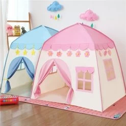 1.3M Portable Tent Wigwam Folding Kids Tents Tipi Baby Play House Large Girls Pink Princess Castle Child Room Decor