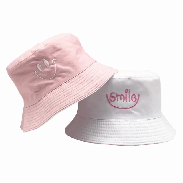 SMILE Bucket Hat Double Sided Bucket Hat Smiling Face Unisex Fashion Bob Cap Hip Hop Gorro Men Summer Cap - Image 7