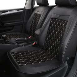 PU Leather Universal Car Seat Cover Artificial Suede Diamond Pattern FIt For Most Cars High-end Luxury Car Interiors
