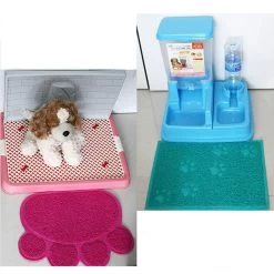 Pet Dog Puppy Cat Feeding Mat Pad Cute Paw PVC Bed Dish Bowl Food Water Feed Placemat Wipe Clean Pet Supplies PC674516