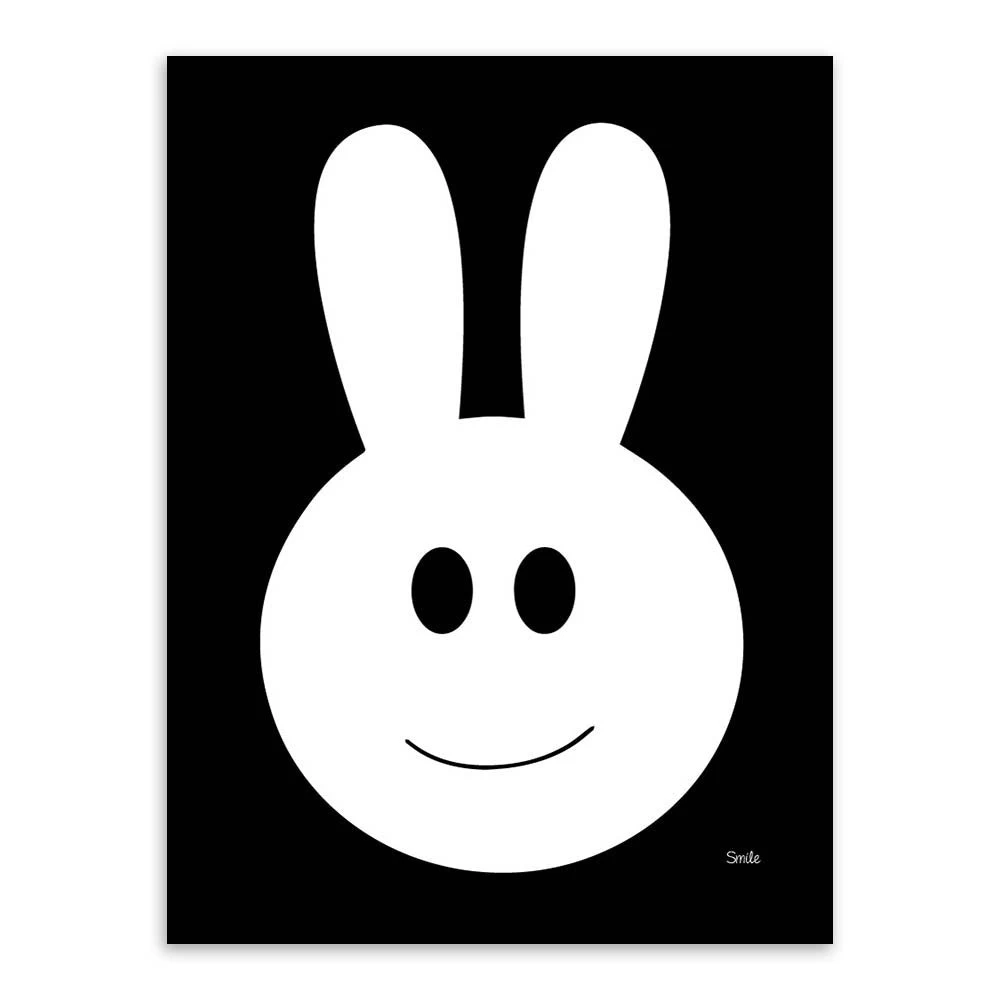 Modern Minimalist Nordic Black White Kawaii Animals A4 Large Art Prints Poster Kids Room Home Decor Wall Picture Canvas Painting Unframed - Image 2