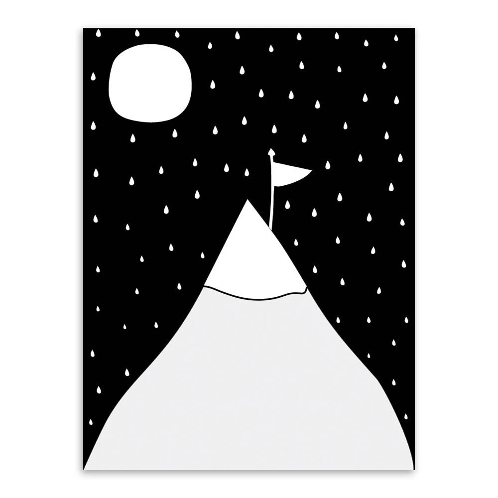 Modern Minimalist Nordic Black White Kawaii Animals A4 Large Art Prints Poster Kids Room Home Decor Wall Picture Canvas Painting Unframed - Image 4