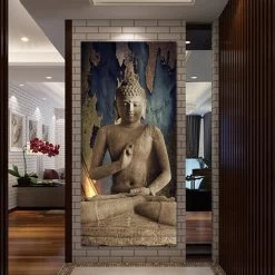 Buddha Art Canvas Wall Art Buddha Picture Landscape Canvas Painting Modern Living Room Decorative