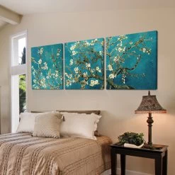 Print Painted Van Gogh Oil Painting Reproductions 3 Piece Abstract Canvas Art Apricot Flower Picture Canvas Painting Modern Unframed