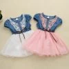 Girl Summer Denim Dress For Kids Jeans Tutu Dresses Cute Beautiful With Belt Children Dresses