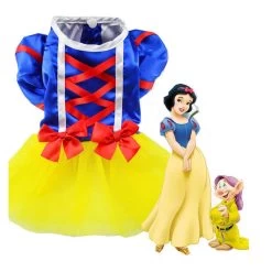 Dog Tutu Dress Pet Cat Costume Snow White Princess Puppy Dresses For Wedding Party Summer Satin Pet Clothes Skirts 20