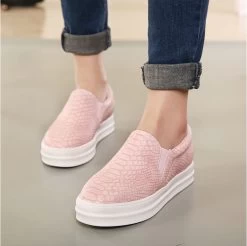 Women Loafers Casual Flats Heels Round Toe Black Pink Loafer Shoes Autumn Comfort Women Shoes