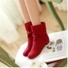 Autumn And Winter Velvet Boots Scrub Women's Martin Boots Shoes Spring And Autumn Boots Female Cotton Boots Low Thick Heel