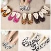 Home Soft Plush Leopard Slippers Coral Fleece Indoor Home Shoes,Floor Socks , Indoor Slippers Winter Foot Warmer 7 Color