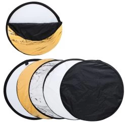 24" 60cm 5 In 1 Portable Collapsible Light Round Photography Reflector For Studio Multi Photo Disc