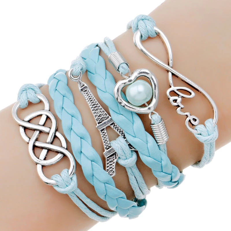 Multilayer Charm Bracelet Anchor Bracelet Men Paracord Bracelets Love Pulsera Hombre Leather Bracelet Bijoux Homme - Image 3