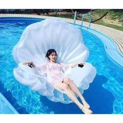 Water Play Equipment Summer Mermaid Scallop Water Entertainment Cute Kids Child Inflatable Swimming Laps Pool Float Boat