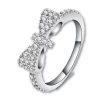 Elegant Bow Ring Platinum Plated Micro Inlay Cubic Zirconia Ring Lovers Jewelry Accessories Ring For Girl CRI0143-B
