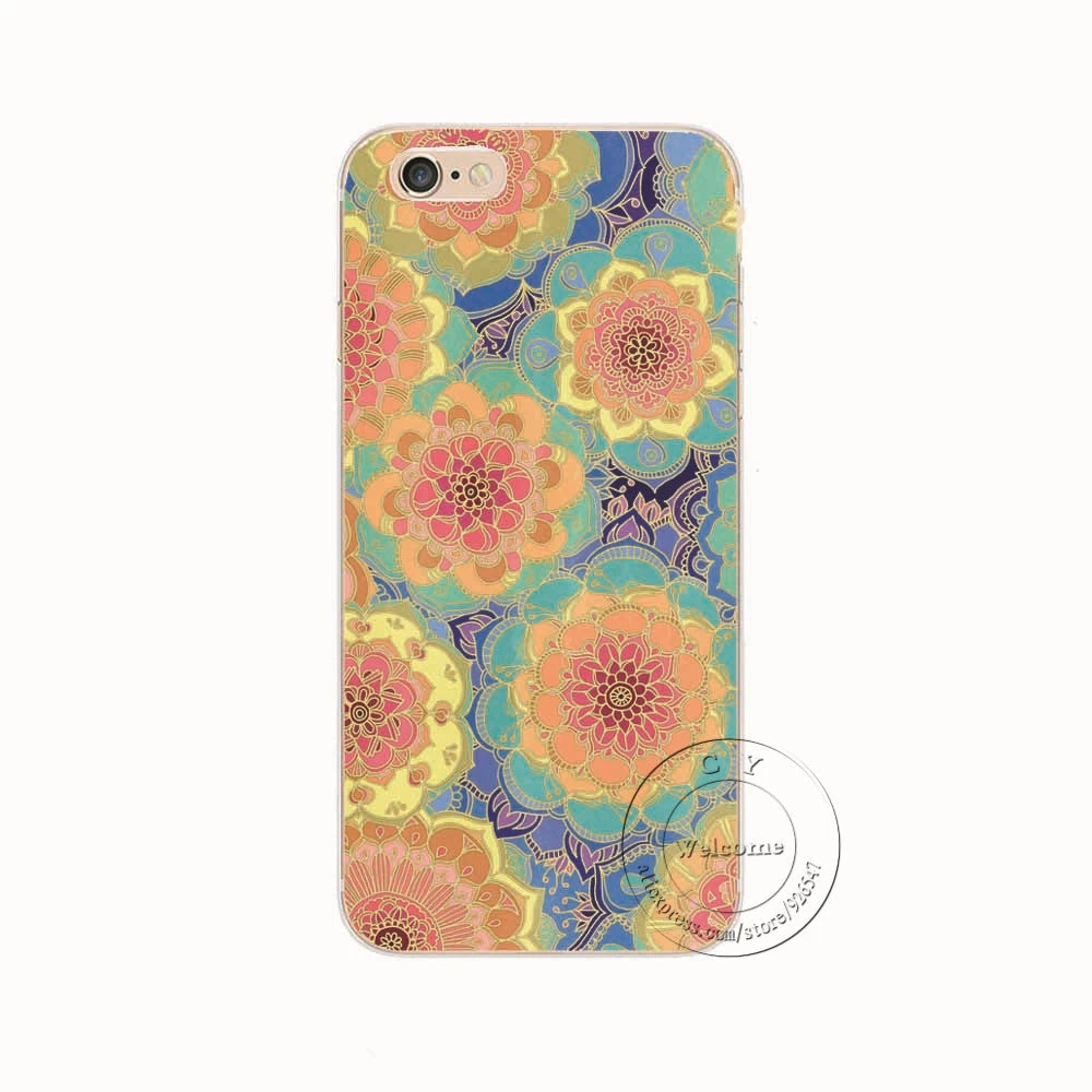 Shell For Apple IPhone 5 5S SE 5C 6 6S 7 Plus 6SPlus Back Case Cover Printing Mandala Flower Datura Floral Cell Phone Cases - Image 2