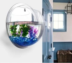 Acrylic Transparent Wall Plant Hanging Vase Wall Aquarium Bowl Fish Tank Aquarium Home Decoration Plant Pot
