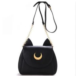 Summer Limited Sailor Moon Chain Shoulder Bag Ladies Luna Cat PU Leather Handbag Women Messenger Crossbody Small Bag