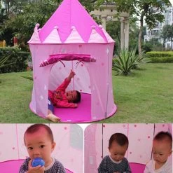 Portable Pink Children Kids Play Tents Outdoor Garden Folding Toy Tent Pop Up Kids Girl Princess Castle Outdoor House Kids Tent