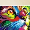 Original Colorful Paint Cat Head Graphic Pictures Art Print On The Canvas Wall Decor Home Wall Art Picture