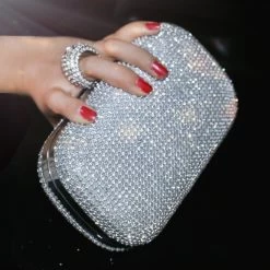 Diamond-studded Evening Bag Evening Bag With A Diamond Bag Women's Rhinestone Banquet Handbag Day Clutch Female 3 Color