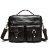 Genuine Leather Men Bag Crazy Horse Leather Men's Handbags Casual Business Laptop Shoulder Bags Briefcase Messenger Bag NEW