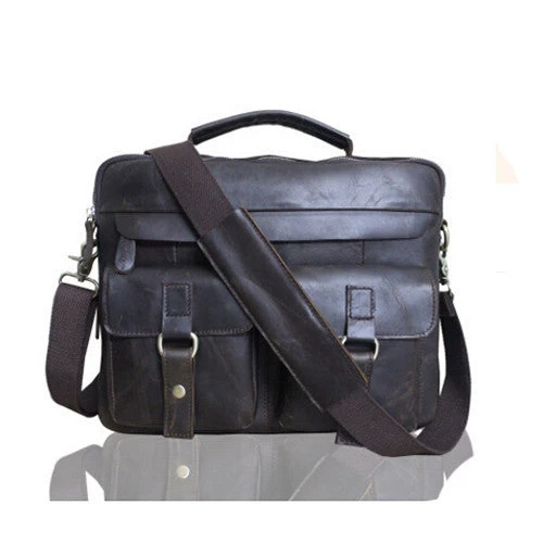 Genuine Leather Men Bag Crazy Horse Leather Men's Handbags Casual Business Laptop Shoulder Bags Briefcase Messenger Bag NEW - Image 11