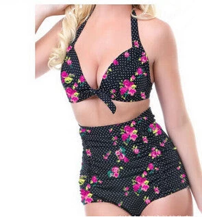 Push Up High Waist Swimsuit 4XL XXXL XXL Big Size Women Bathing Suit Padded Bikini Set Retro Beachwear Plus Size Swimwear - Image 7