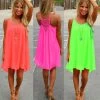 Women Beach Dress Fluorescence Summer Dress Chiffon Female Women Dress Summer Style Vestido Plus Size Women Clothing