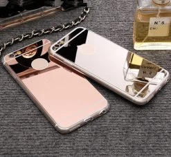 Fashion Rose Gold Luxury Mirror Soft Clear TPU Case For IPhone 7 Plus 6 6S 4.7 Inch & IPhone6 Plus 5.5" & SE 5s 5 Cover Back