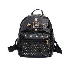 Fashion Women Backpack Good Quality Rivet School Backpacks For Teenage Girls Women Pu Leather Backpack
