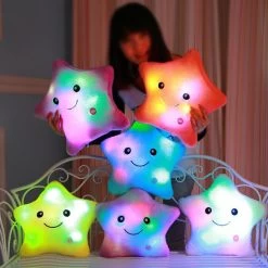 Luminous Pillow Christmas Toys, Led Light Pillow,plush Pillow, Colorful Stars,kids Toys, Birthday Gift YYT214-YYT218