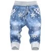 Kids Jeans Elastic Waist Straight Bear Pattern Denim Seventh Pants Boy Jeans For 2-5 Years WB142