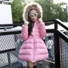 Girls Jackets & Coats Arrivals Fashion Fur Hooded Thick Warm Parka Down Kids Clothes Cotton Children's Outwear Clothing