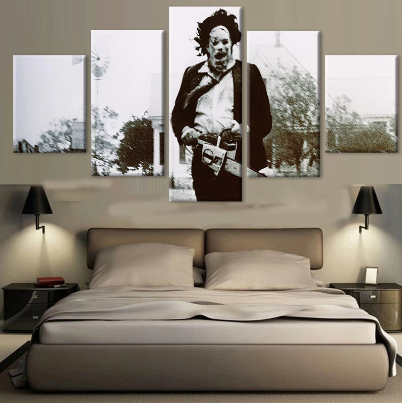 Unframed 5 Panel The Texas Chainsaw Massacre Modern Printed Paintings On Canvas Wall Art For Home Decorations Wall Decor