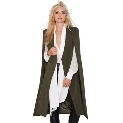 Autumn Fashion Women 3 Colors Open Stitch Cloak Trench Coats Outwears Poncho Coat