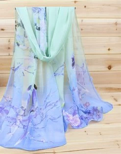Fashion Soft Thin Chiffon Silk Scarf Women Animal Bird Printed Scarves