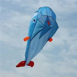 3D Huge Soft Parafoil Giant Dolphin Blue Kite Outdoor Sport Easy To Fly Frameless