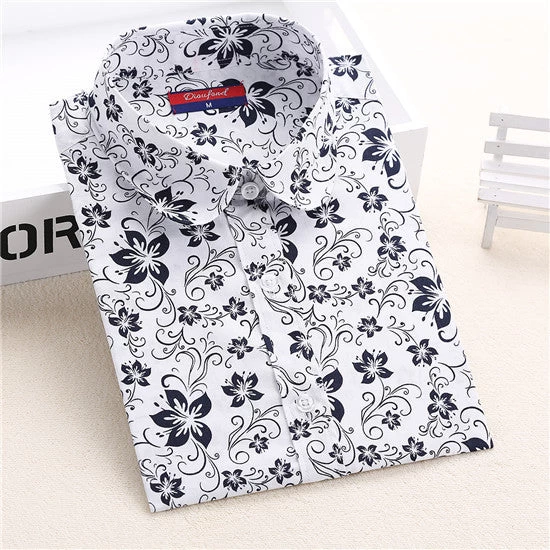 Floral Women Blouses Long Sleeve Shirt Cotton Women Shirts Cherry Casual Ladies Tops Animal Print Blouse Plus Size 5XL - Image 20