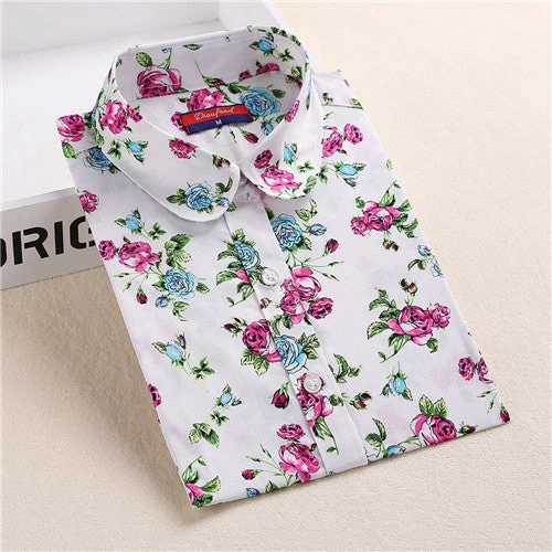 Floral Women Blouses Long Sleeve Shirt Cotton Women Shirts Cherry Casual Ladies Tops Animal Print Blouse Plus Size 5XL - Image 9